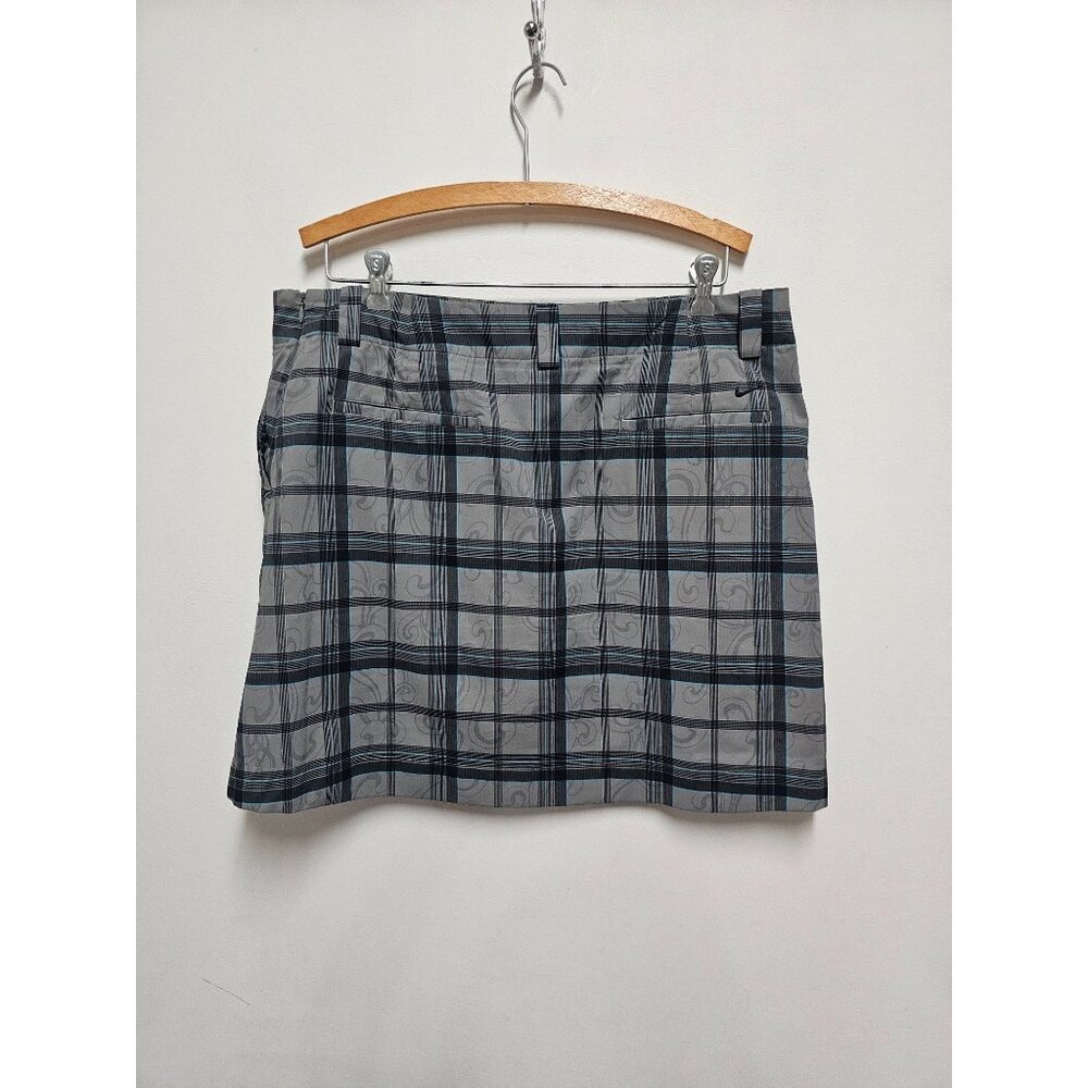 NIKE GOLF Women's Skort Dry Fit Gray Plaid Activewear Golf Skort